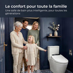 Abattant WC Japonais Électrique Lavant Séchant Chauffant Eau Chaude Ovale Télécommande Kit d'Installation