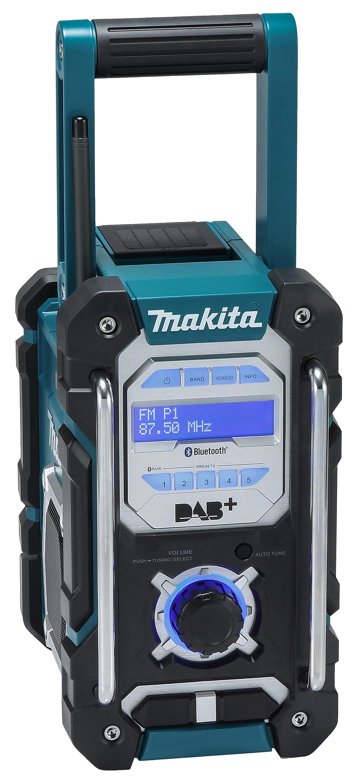 Radio de chantier DMR112 FM USB stéréo écran LCD alimentation par batterie 3,6 V 28,2 x 16,3 x 29,4 cm