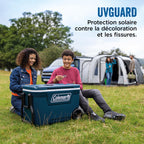 Glacière Rigide Xtreme 94 L avec Roues Isolation Mousse PU Poignées Pivotantes PEHD Bleu Camping Pique-Nique Pêche