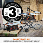 Scie de Table R255TBL+ 1800 W Lame TCT 256 mm Coupe Bois Métal Plastique Biseau 45° Profondeur 85 mm Frein Électrique