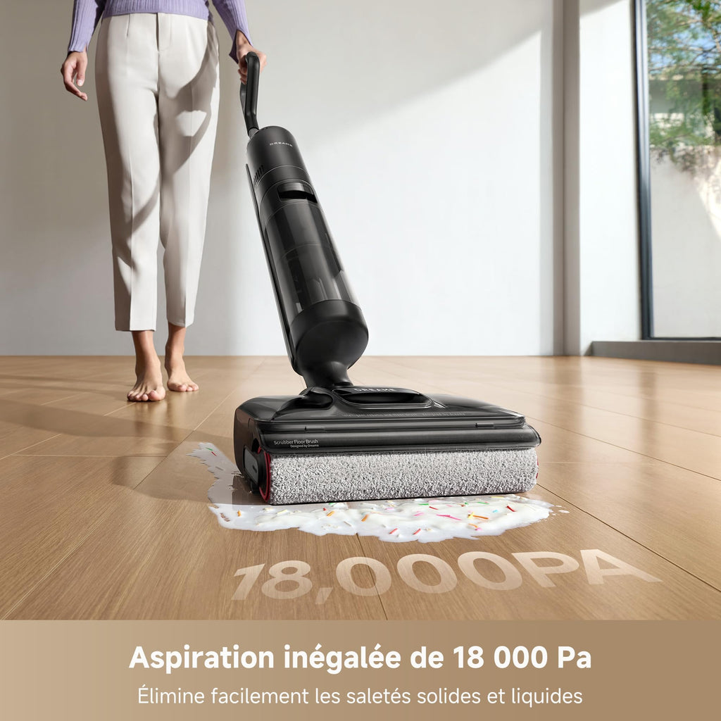 Aspirateur laveur sans fil H12 Pro FlexReach 180° 18 000 Pa 780 ml pour sols durs avec nettoyage automatique