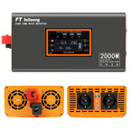 Convertisseur 12V 220V 2000W 4000W onduleur pur sinus 220V CA 2 prises USB écran LCD télécommande 50 Hz