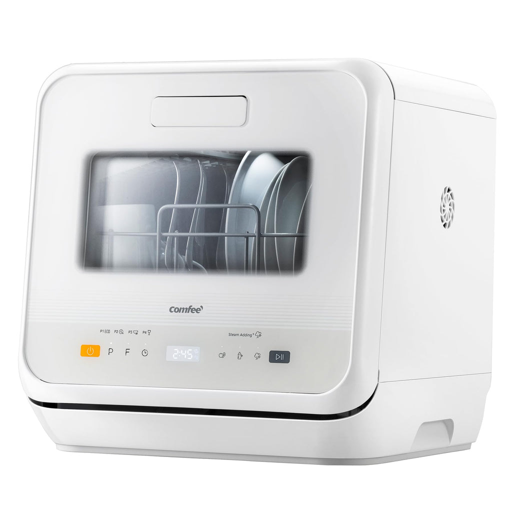 Lave-Vaisselle de Comptoir CDWMTO201D(W) 5 L 6 Programmes 220 V 58 dB Réservoir d'Eau Intégré Séchage Extra Blanc