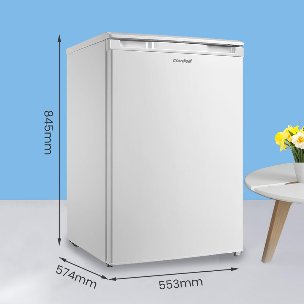 Réfrigérateur congélateur compact 113 L classe D congélateur 4 étoiles 16 L 35 dB 2 clayettes verre porte réversible blanc
