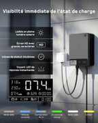 Borne de Recharge pour Véhicule Électrique 7,4 kW 32 A Type 2 Monophasé 230 V Câble 7,5 m APP RFID