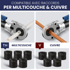 Pince à sertir multicouche cuivre AK-26 10 mâchoires TH V kit coupe-tube calibreur ébavureur mallette