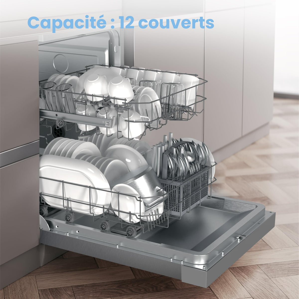 Lave-Vaisselle Pose Libre CDWPF1201PS 12 Couverts 60 cm 47 dB 6 Programmes Séchage Intensif Lavage Hygiénique 72 °C