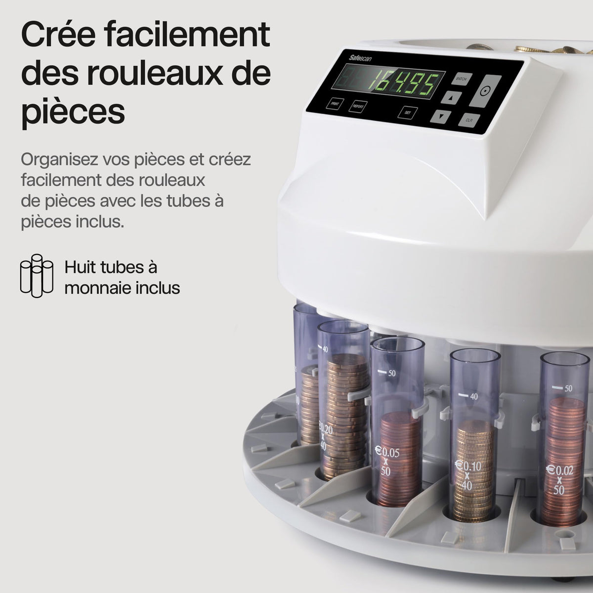 Compteuse trieuse de pièces 948358 comptage quantité et valeur tri par dénomination création de rouleaux de pièces 5 kg