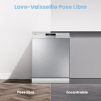 Lave-Vaisselle Pose Libre CDWPF1201PS 12 Couverts 60 cm 47 dB 6 Programmes Séchage Intensif Lavage Hygiénique 72 °C