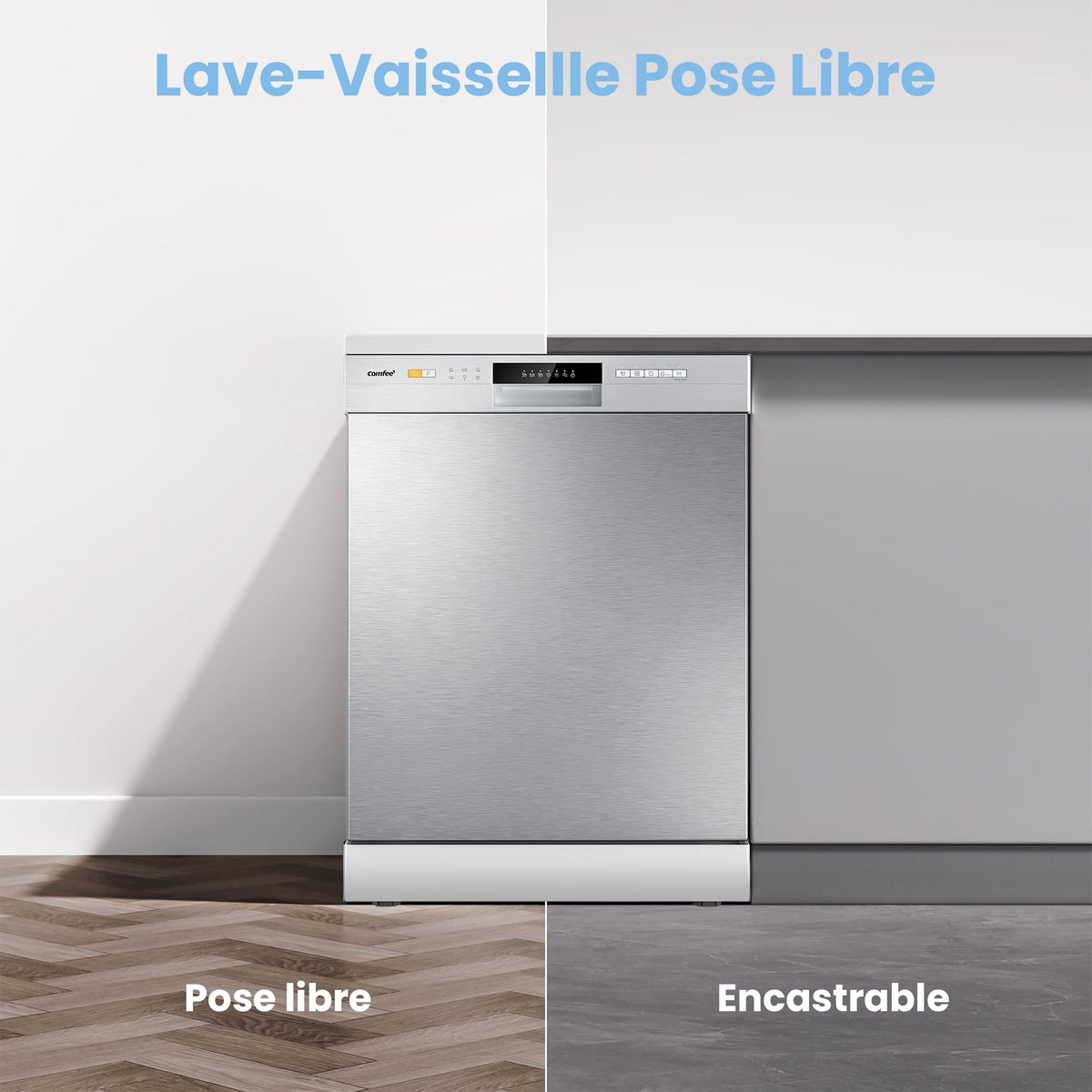Lave-Vaisselle Pose Libre CDWPF1201PS 12 Couverts 60 cm 47 dB 6 Programmes Séchage Intensif Lavage Hygiénique 72 °C