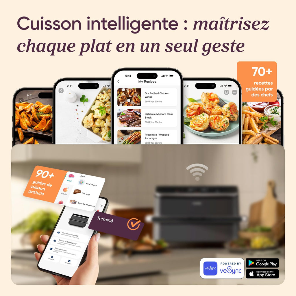 Air Fryer TwinFry 10 L double résistance Dual Zone 2800 W 2 paniers de 5 L 240 °C