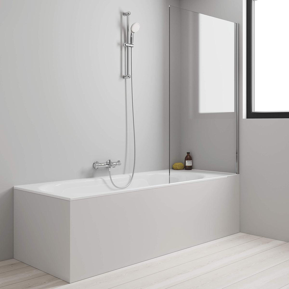 Mitigeur thermostatique bain douche Grohtherm 800 34569000 1/2 montage mural chromé 2 poignées débit 20 l/min