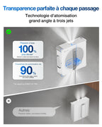 Robot nettoyeur de vitres W2S OMNI avec station 110 min batterie lithium-ion pulvérisation 3 jets contrôle par application
