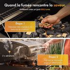 Barbecue au charbon XL avec couvercle et fumoir 2-en-1 grille en fonte 57 x 41 cm thermomètre 2 tablettes rabattables