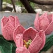 Bouquet de tulipes roses perlées, décoration florale pour la maison