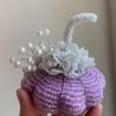 Citrouille artificielle lilas avec perles, décoration d'Halloween et d'automne