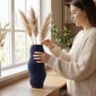 Vase Vague Moderne Texturé Ondulé pour Fleurs Séchées, Fait Main par Impression 3D, 5 Tailles