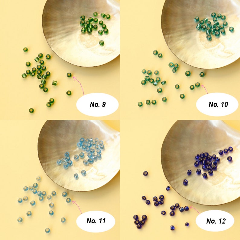 Perles de rocaille en verre multicolores 3,8 mm - 65 pièces pour bijoux et broderie