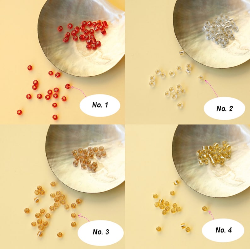 Perles de rocaille en verre multicolores 3,8 mm - 65 pièces pour bijoux et broderie