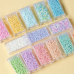 Perles de rocaille en verre dépoli 3 mm (550 pièces) | Perles intercalaires rondes mates pour fabrication de bijoux