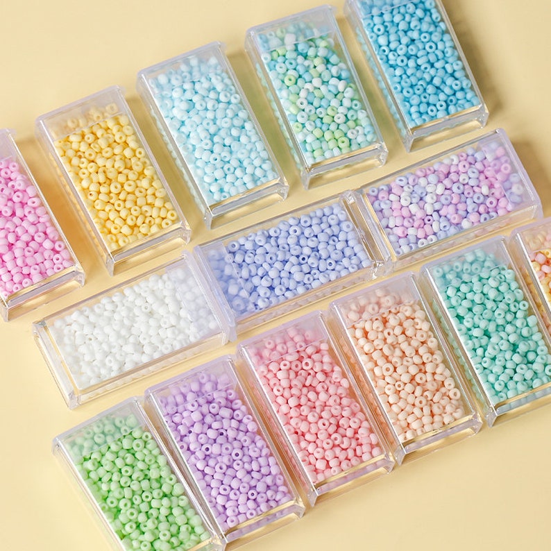 Perles de rocaille en verre dépoli 3 mm (550 pièces) | Perles intercalaires rondes mates pour fabrication de bijoux
