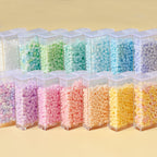 Perles de rocaille en verre dépoli 3 mm (550 pièces) | Perles intercalaires rondes mates pour fabrication de bijoux