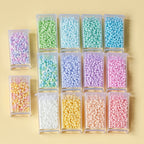 Perles de rocaille en verre dépoli 3 mm (550 pièces) | Perles intercalaires rondes mates pour fabrication de bijoux