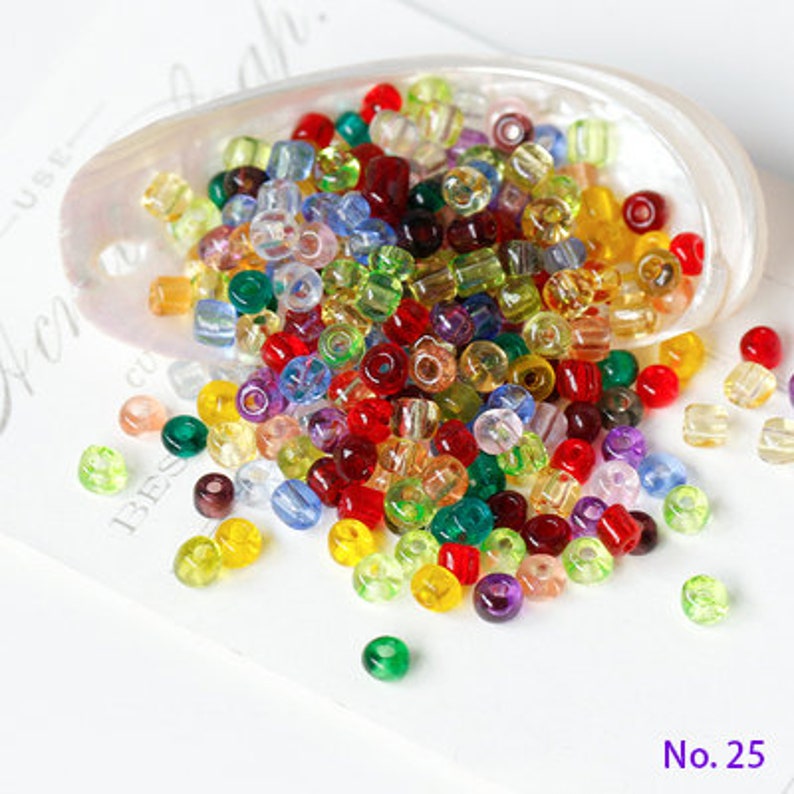 Perles de rocaille en verre teinté 4 mm 240 pièces pour fabrication de bijoux accessoires