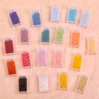 Perles de rocaille en verre mat 4 mm, 280 pièces, rondes, trou central