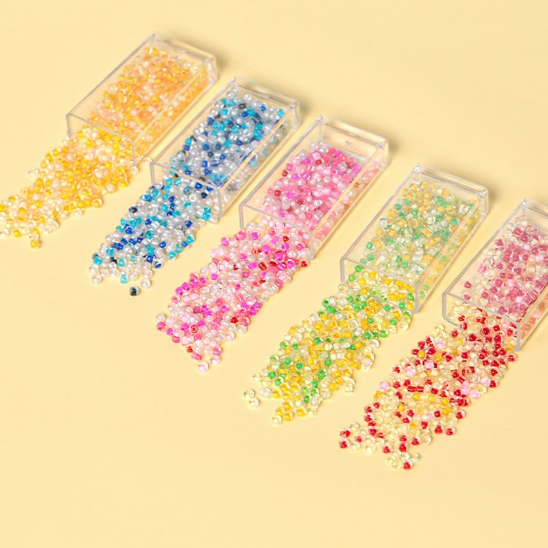 Perles de rocaille en verre teintées 3 mm, 550 pièces (20 g)