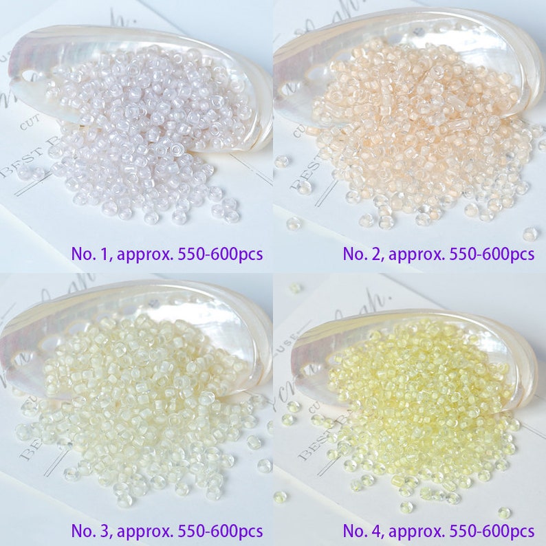 Perles de rocaille en verre teintées 3 mm, 550 pièces (20 g)