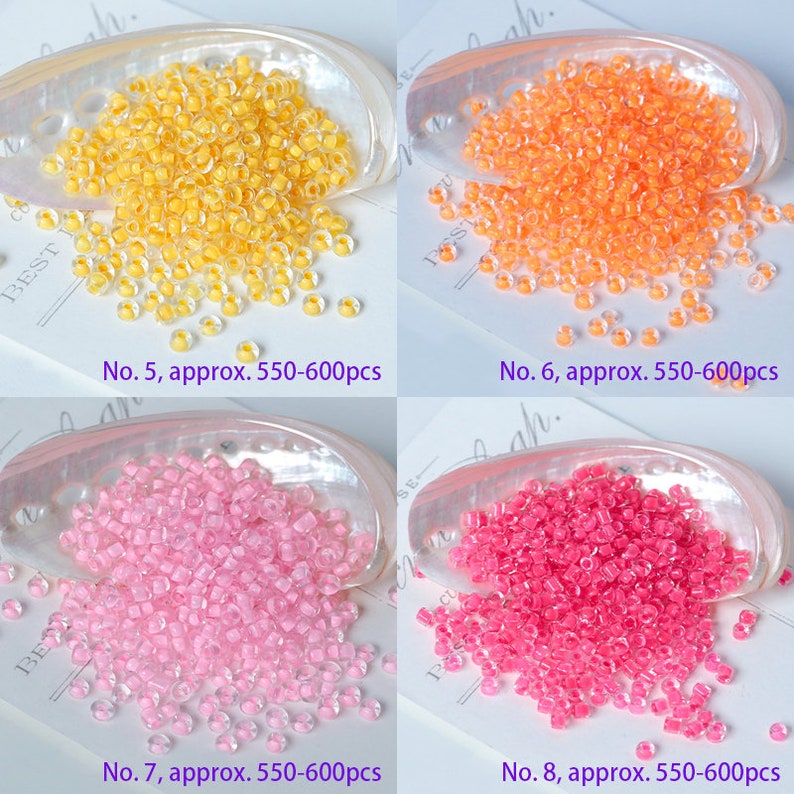 Perles de rocaille en verre teintées 3 mm, 550 pièces (20 g)