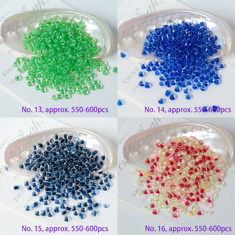 Perles de rocaille en verre teintées 3 mm, 550 pièces (20 g)