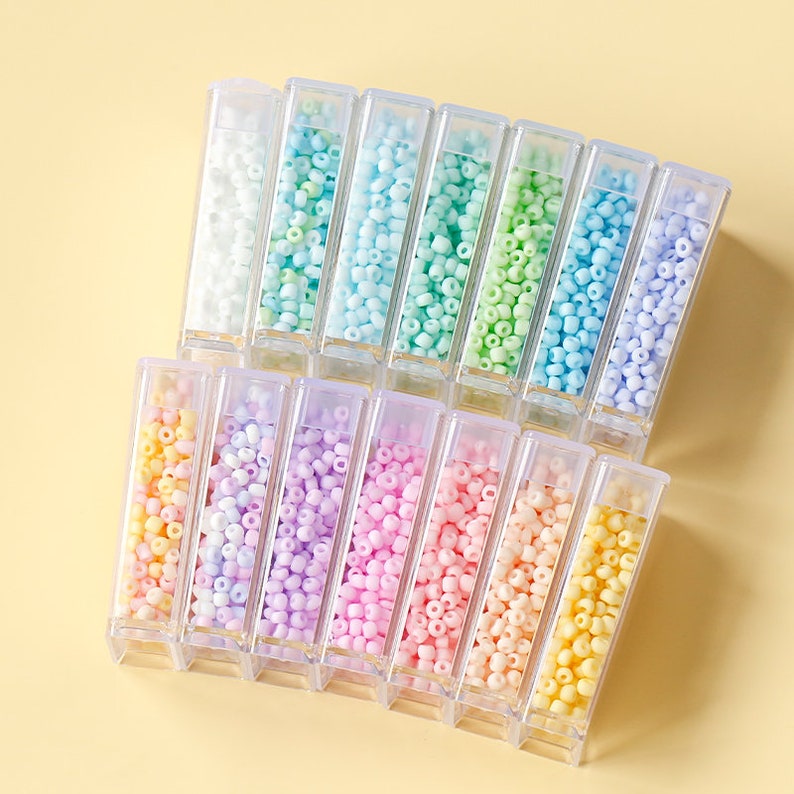 Perles de rocaille en verre dépoli 3 mm (550 pièces) | Perles intercalaires rondes mates pour fabrication de bijoux