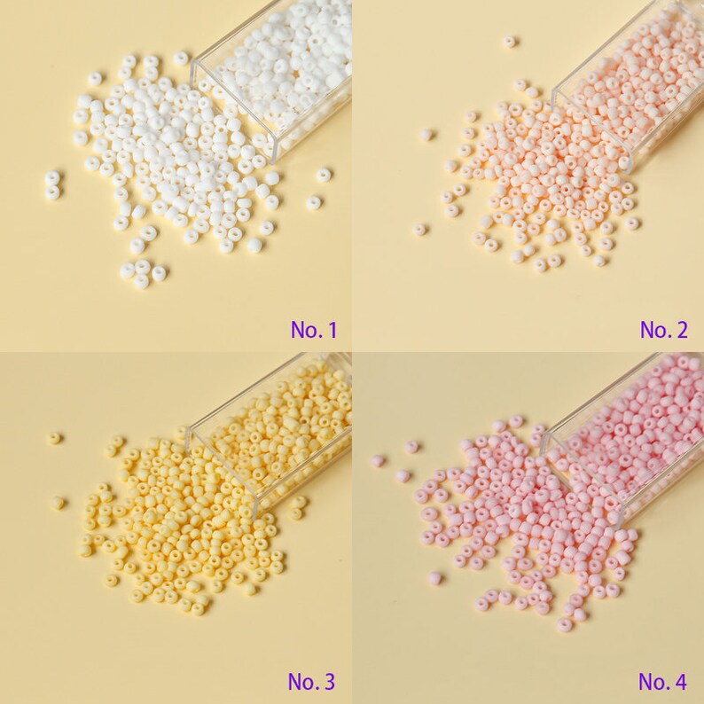 Perles de rocaille en verre dépoli 3 mm (550 pièces) | Perles intercalaires rondes mates pour fabrication de bijoux