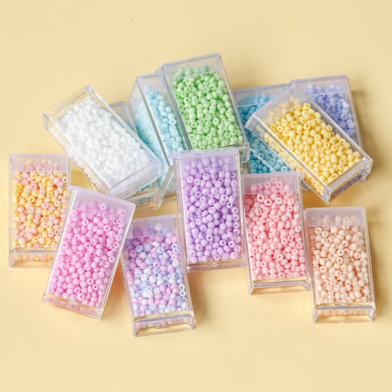 Perles de rocaille en verre dépoli 3 mm (550 pièces) | Perles intercalaires rondes mates pour fabrication de bijoux