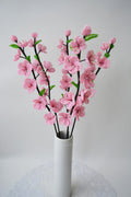 Branche de fleurs de cerisier perlées rose, 40 cm, fleurs artificielles