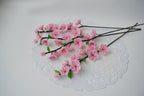 Branche de fleurs de cerisier perlées rose, 40 cm, fleurs artificielles