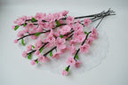 Branche de fleurs de cerisier perlées rose, 40 cm, fleurs artificielles