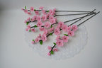 Branche de fleurs de cerisier perlées rose, 40 cm, fleurs artificielles