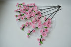 Branche de fleurs de cerisier perlées rose, 40 cm, fleurs artificielles