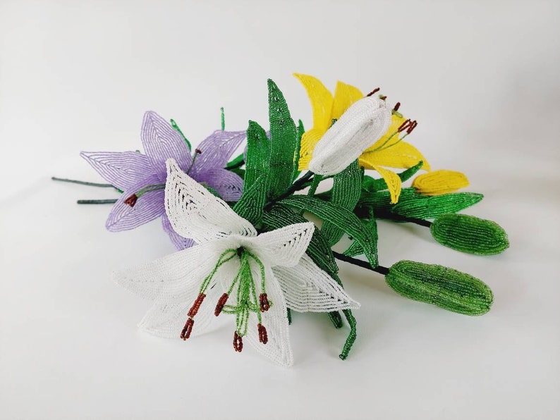 Lys Perlé Artificiel 53 cm Décoration Florale