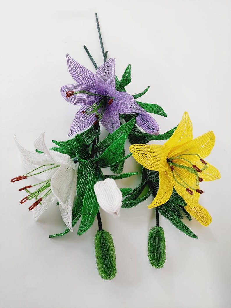 Lys Perlé Artificiel 53 cm Décoration Florale