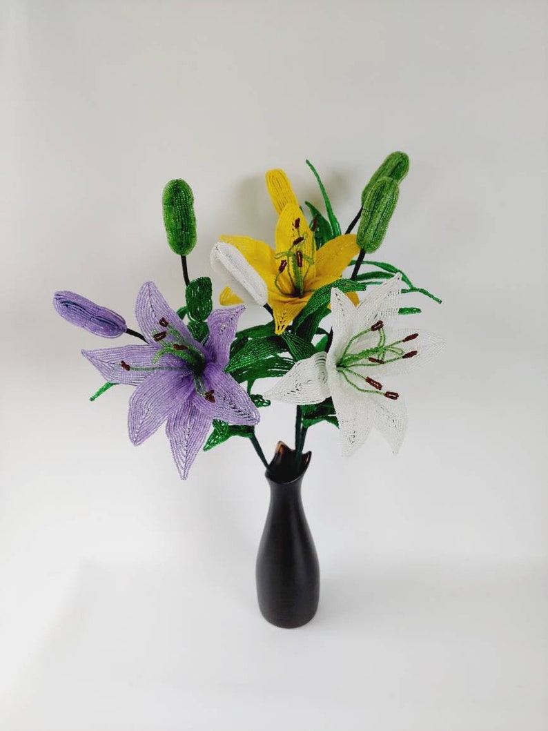 Lys Perlé Artificiel 53 cm Décoration Florale