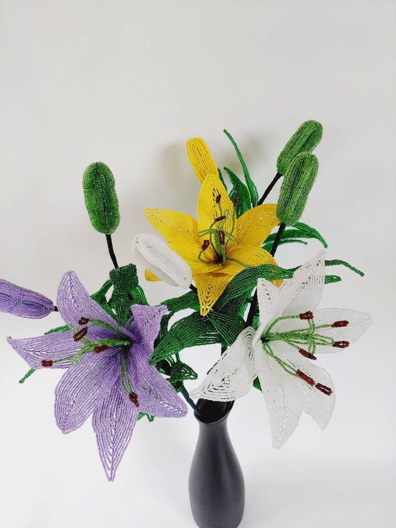 Lys Perlé Artificiel 53 cm Décoration Florale