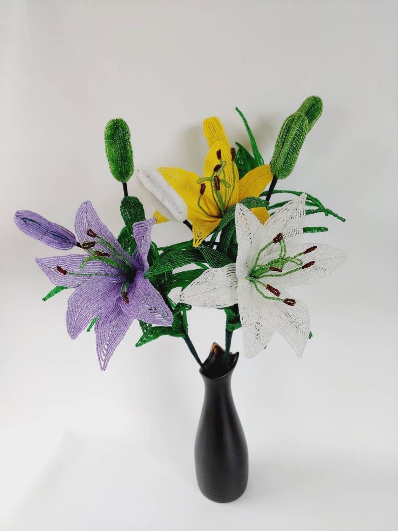 Lys Perlé Artificiel 53 cm Décoration Florale