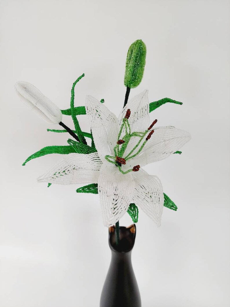 Lys Perlé Artificiel 53 cm Décoration Florale