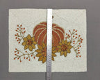 Set de table en perles de verre citrouille orange, 12x16 pouces, blanc cassé