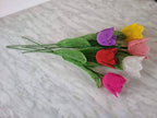Tulipe perlée artificielle 45 cm, fleur décorative pour intérieur