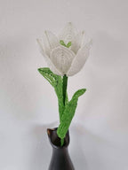 Tulipe perlée artificielle 45 cm, fleur décorative pour intérieur